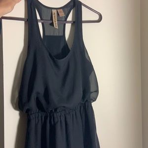 Plain black racerback dress